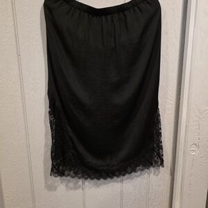 Who What Wear Black Skirt with Lace Detail